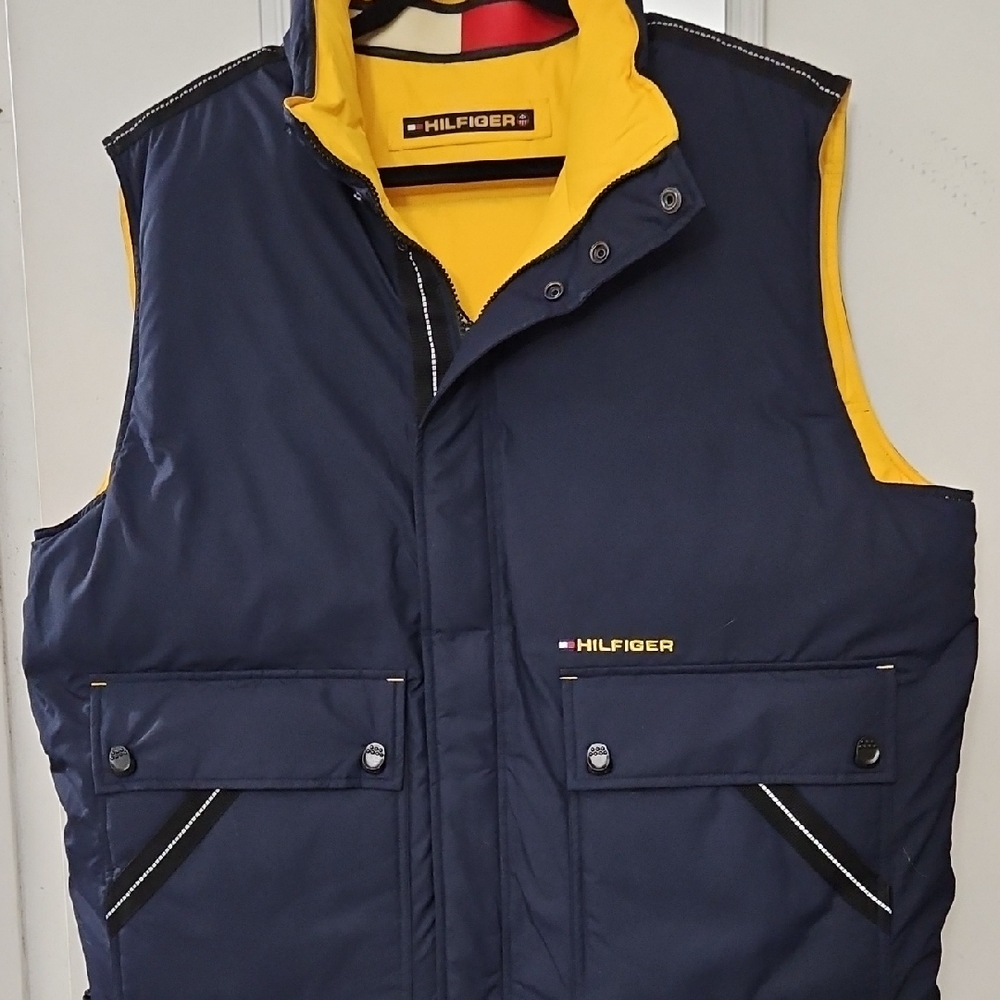 Tommy Hilfiger VINTAGE Reversible Men's Navy and Yellow Vest